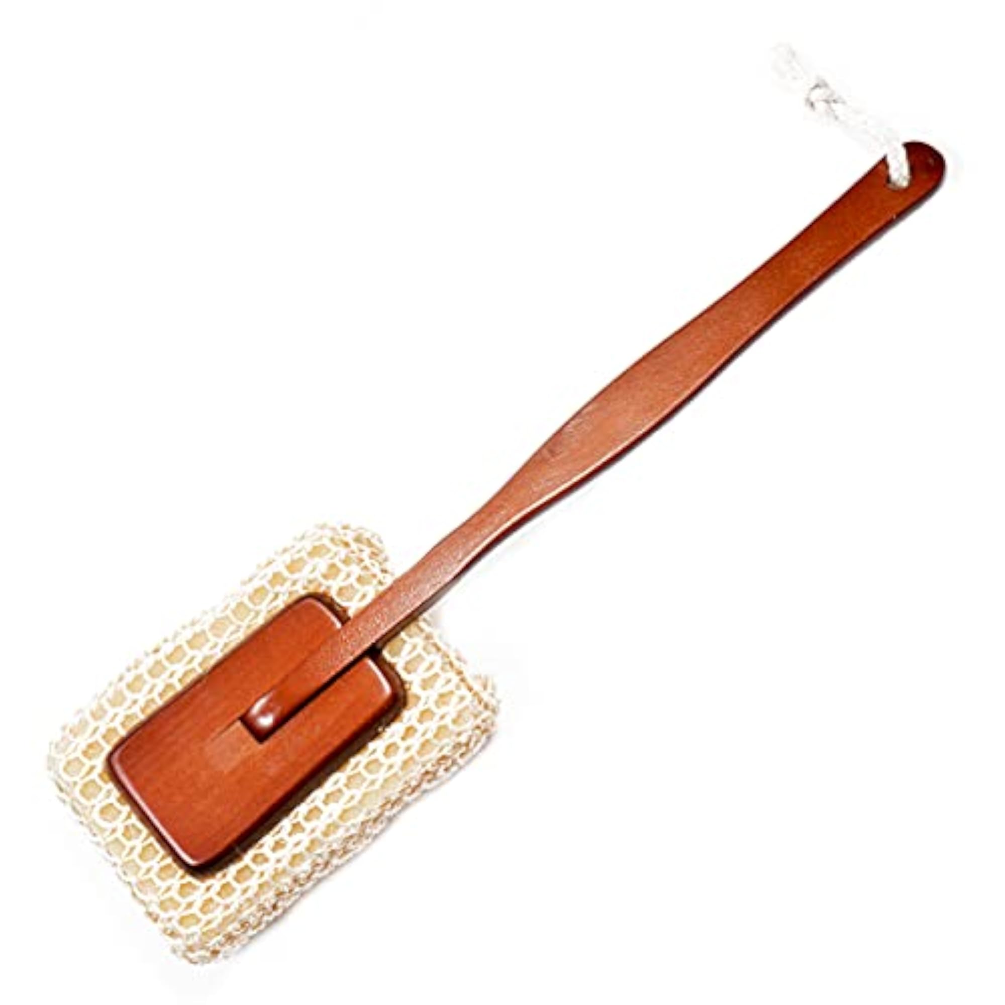 Sisal Bath Brush with Long Wooden Handle for Gentle Exfoliation