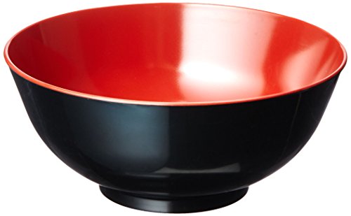 JapanBargain 2396, Large Soup Bowl Japanese Style Plastic Ramen Bowls for Udon Pho Noodles Soup Cereal Pasta, 52 ounce, Black and Red Color