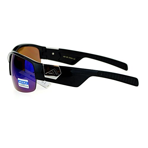 JuicyOrange Arctic Blue Mens Sunglasses BlueTech Anti-Glare Lens Half Rim Wrap Around4