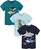 Baby Boy Clothes Tee Shirts Tshirt,Summer Short Sleeve Top Outfits Dinosaur and Fish 2t