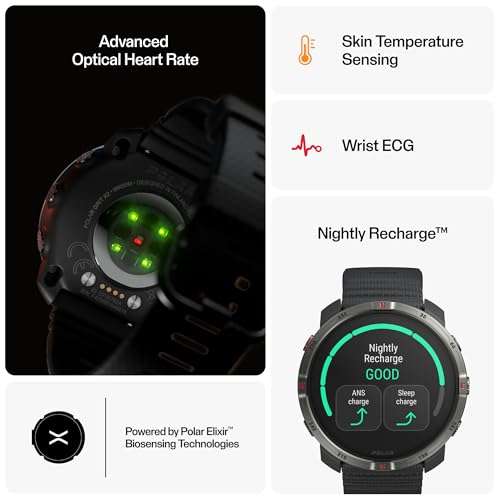 Montre GPS Multisport Polar Grit X2 Écran AMOLED Cartes Hors Ligne ECG au Poignet - vue 6