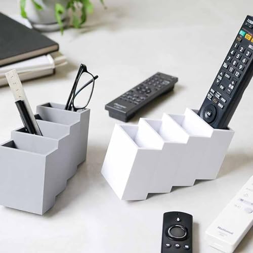 SHIMOYAMA Remote Control Holders, 2 Pack, TPE Zigzag Control Caddy Desktop Organizer with 4 Compartments for TV, DVD, Media Player, Home and Office Use