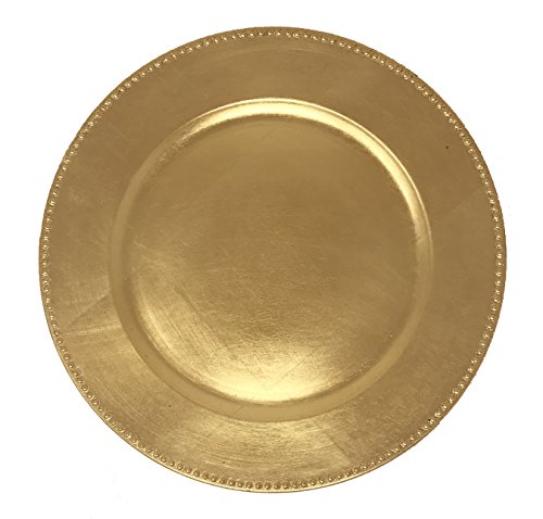 Set de 12 platos cargadores redondos premium 13 pulg oro miniatura 1