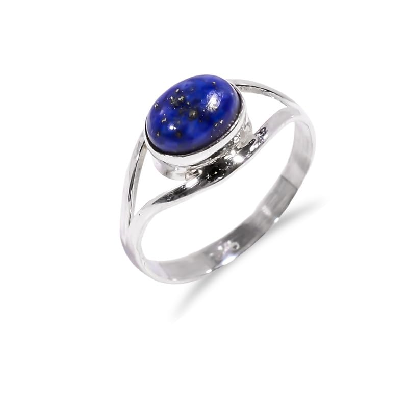 Bague lapis-lazuli argent 925 homme femme anneau minimaliste SOH-BR26-P