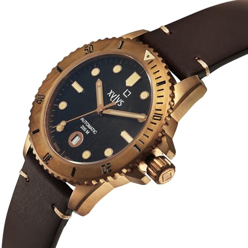 Image of Xylys Mariana with Analog Automatic Brown Dial Brown Leather Strap Watch for Men - 40064KL03E