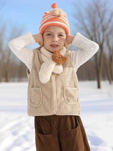 Patgoal Toddler Boy Girls Fleece Vest Full Zipper Sherpa Sleeveless Jacket Kids Fall Winter Warm Waistcoat Outerwear3