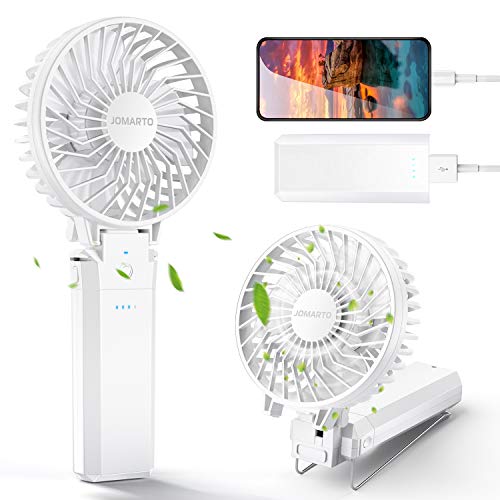 JOMARTO Handheld Fan Battery Operated Desk Fan 5200mAh 5 Speeds 20H Working