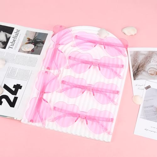 16 Pack Trendy Transparent Heart Sunglasses Colorful Glasses for Women Party Favor4