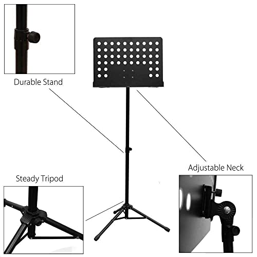 Image of Amazon Brand - Solimo Notation Stand with Adjustable Height Sheet Music Stand with Tripod Base