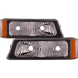 HEADLIGHTSDEPOT Daytime Running Light Set Compatible With Chevrolet Silverado Chevy Avalanche 2002-2007 CAPA Certified DRL With Signal Marker