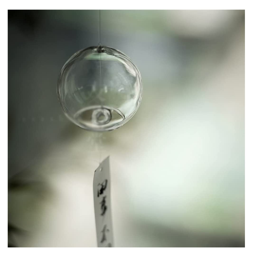 Carillon a Vent pour Maison Carillons éoliens Transparents Japonais en Verre Fait Main de Petites Cloches de Vent pour la décoration à la Maison Décoration Intérieure