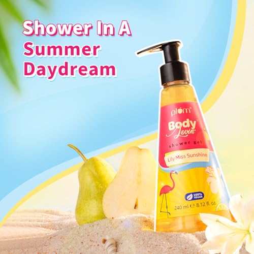 Image of Plum BodyLovin' Lily Miss Sunshine Shower Gel | SLS Free Body Wash For Women | Long Lasting Fresh Fruity-Floral Fragrance | Aloe-Infused Nourishing Body Cleanser For Soft & Smooth Skin | 240ml