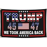 JZYIZYU 45th 47th President Flags 3x5 Ft Outdoor We Took America Back Flags for Bedroom Room Yard House Decorations Banner