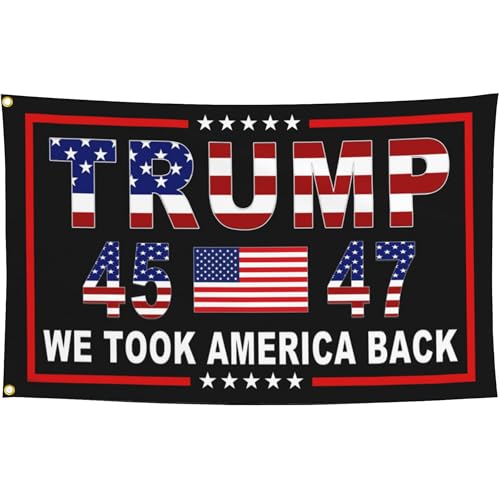 JZYIZYU 45th 47th President Flags 3x5 Ft Outdoor We Took America Back Flags for Bedroom Room Yard House Decorations Banner