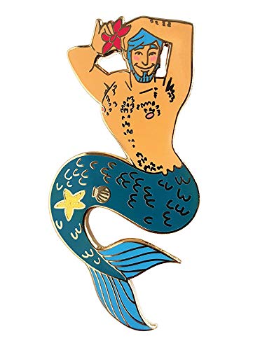 Pinsanity Blue Merman Enamel Lapel Pin