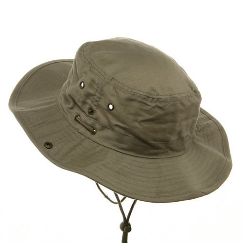 Mg Mens Brushed Cotton Twill Aussie Side Snap Chin Cord Hat (Khaki Brown, Large) #TOP1