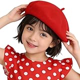 Classic French Berets for Baby-Girls Solid Wool Blend Artist Beanie Cap Toddler Warm Painter Beret 20.5' fit for 2-6 Years
