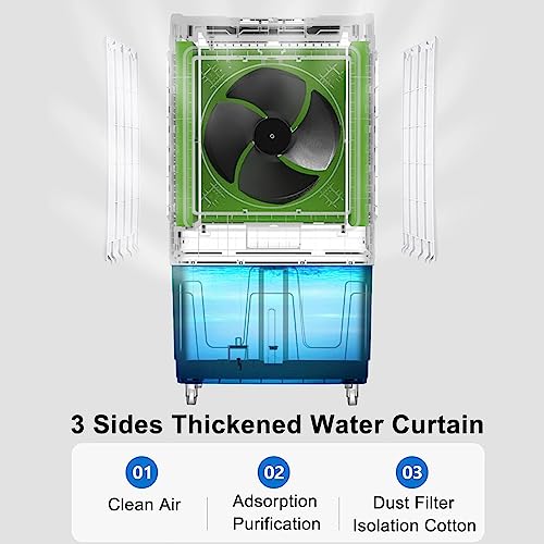 Enfriador de aire de 50L ideal para refrescar y humidificar salas de estar y oficinas 5