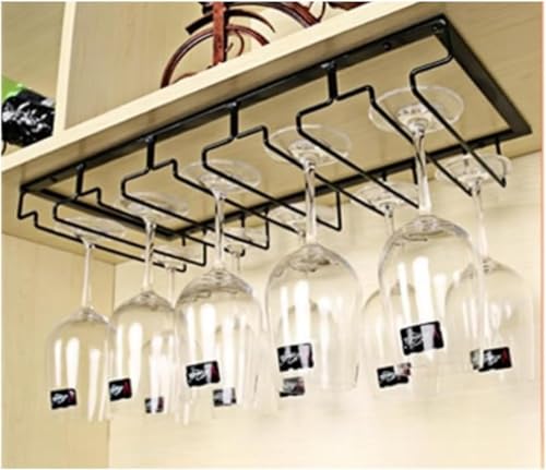 Biizhe ワイングラスホルダー グラスホルダー ワイン ワイングラスハンガー 吊り下げ ワイングラスラック ワイヤー ワイングラス置き ワイングラス収納 ワイングラス乾燥/水切り (ブラック5つの溝)