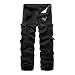 Produktbild Rmine Herren Cargo Hose Baumwolle Cargopants, 32W, Schwarz