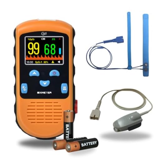 CMI Health Battery Operated Pulse Oximeter - Continuous Infant Monitoring (Up to 25 lbs) & Adult Finger Spot-Checking - Adjustable Alarm for Pulse Rate and SpO2 Levels - Carry Case
