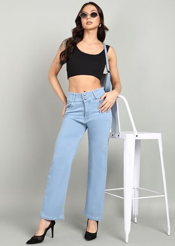 Image of Nifty Women's Denim Stretchable 2-Button Straight Fit Jeans