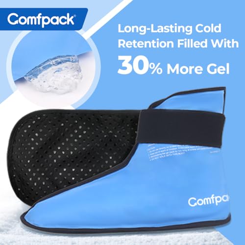 Comfpack Large Ice Pack Wrap for Full Foot Ankle Pain Relief, Long Lasting Cold Ice Boot for Swelling After Surgery, Sore Feet, Neuropathy Burning, Broken Foot, Plantar Fasciitis, Gout, Bunion - Thumbnail 5