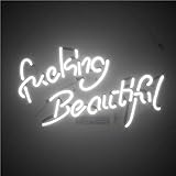 KUKUU Beer Neon Wall Signs Room Decor Fucking Beautiful for Home Bedroom Girls Pub Hotel Beach Cocktail Recreational Game Room 14