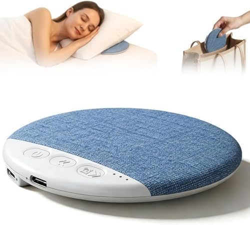 Bluetooth Sleep Pillow Speakers, Mini Portable Flat Under Pillow Speakers, with White Noise Timer Wireless Sleep Aid with Stereo Bass Private Sleep Headphones for Adult Kids (Blue)