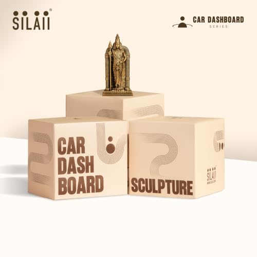 Image of SILAII Lord Murugan Car Dashboard Idol - 4 Inch | Antique Bronze Murugan Idol | God Idol for Home, Office & Pooja Room | Ideal for Gifting
