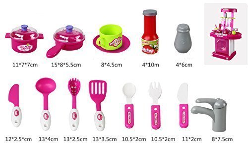 Black Foru Kitchen Set, Smoky, Music,Real Water tap, Actually Fell of Kitchen for Your Kids 2