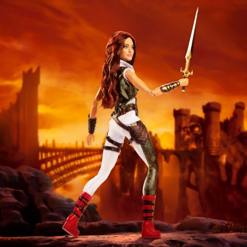 Image of Barbie Signature Doll, Teela Collectible in Jumpsuit, Sword, Doll Stand & Displayable Packaging, Motu Movie Theme