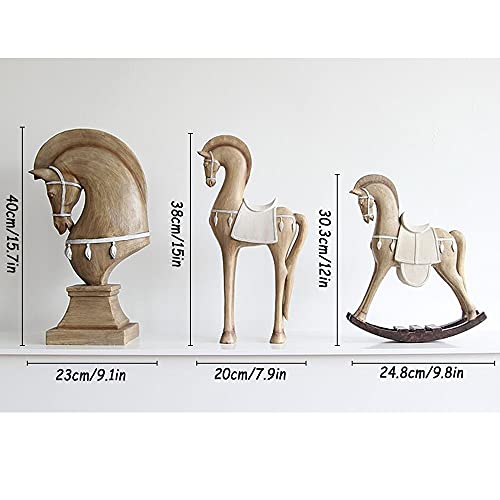 Abstract Paard Beeldhouwkunst Standbeelden, Rustieke Imitatie Oude Rustieke Stijl Woonkamer Decoratieve Ornamenten… - Image 2