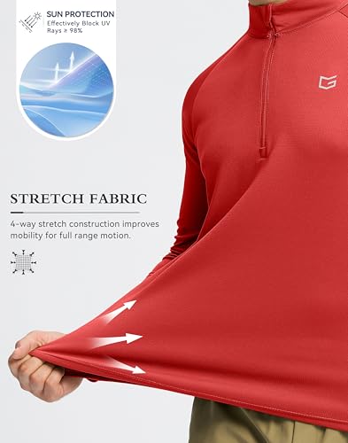 Image of G Gradual Men's Running Shirts Long Sleeve Athletic Shirt Lightweight Quick Dry Quarter Zip Pullover for Men Workout Gym Golf
