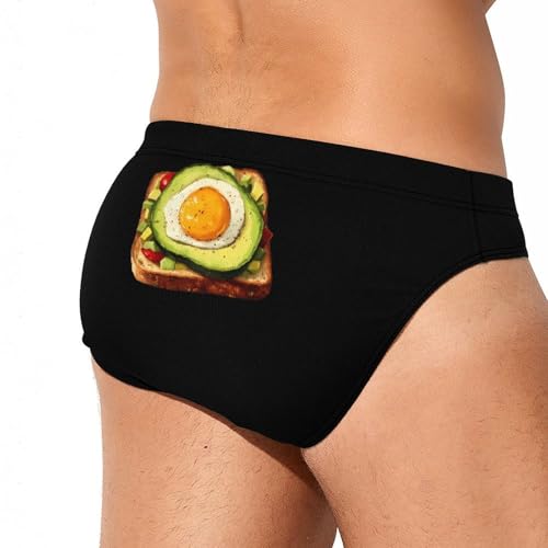Avocado Toast Printed Swim Briefs for Men Sexy Bikini Swimwear Elastic Beach Trunks Bathing Suit4