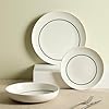 Stone Lain Luna 12-Piece Porcelain Dinnerware Set, Plates and Bowls Set, Dish Set for 4, Green