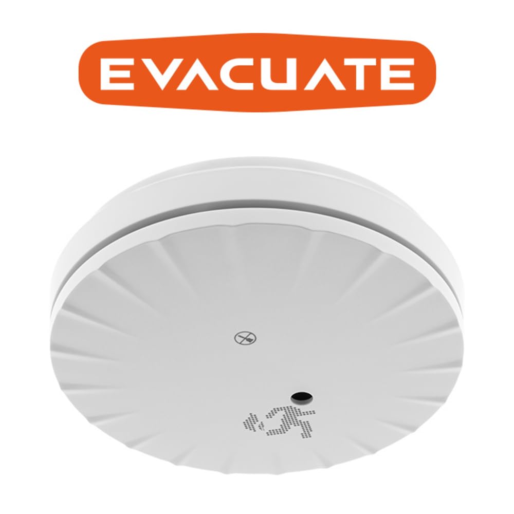 Evacuate - Détecteur De Fumée NF Slim avec Support Multi 10 Ans Garantie