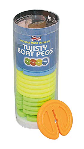 Posh Pegs Twisty Clothes Pegs (Pack of 20) - Blue/Yellow/Orange/Green