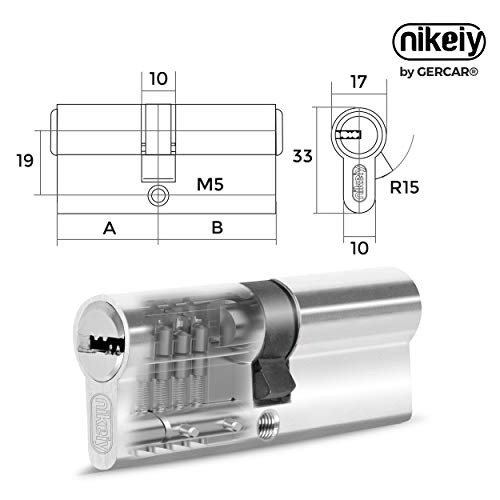 GERCAR Profilzylinder Schließzylinder Zylinderschloss 35/35 Doppelzylinder Türschloss - inkl. 10...