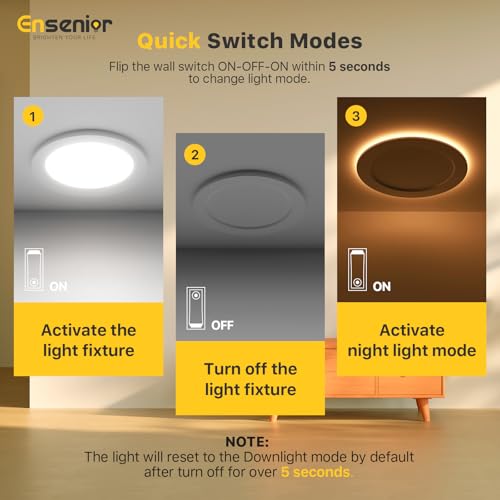 Ensenior 24 Pack 6 Inch LED Recessed Lights with Night Light, 5CCT 1100LM by Ensenior - Used condition - Image 5