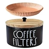 Préparation optimisée : Ce rangement pour filtres à café garantit un accès facile à vos filtres, réduisant les délais de préparation. Son design de rangement polyvalent allie fonctionnalité et charme campagnard, s'intégrant à la décoration de toute cuisine pour un usage quotidien.