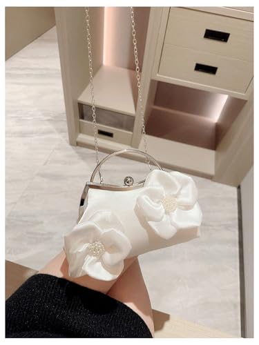 Image of Verdusa Women's Bowknot Evening Bag Ruched Clutch Purse Party Handbag with Chain Strap