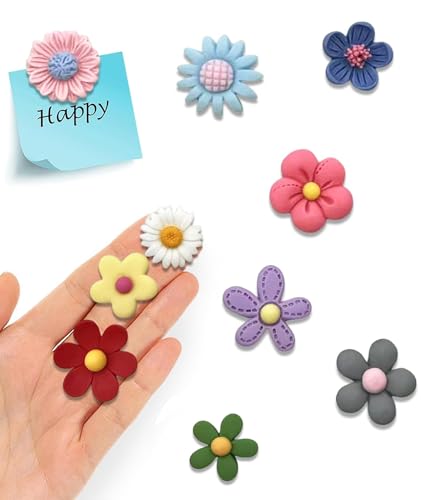 Image of 10 PCS Mini Vase Fridge Magnets, Floral Decorative Decor for Kitchen, Office, Whiteboard, Locker, Ideal for Adults, Flower Lovers, Office Workers, Parents
