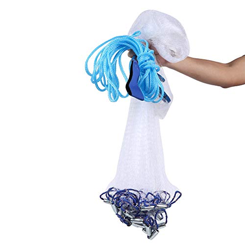 Red de tiro de pesca para trampa de cebo Pescado, red de pesca Monofilamento de nylon Estilo americano Red de lanzamiento Lanza de mano al aire libre Malla de pesca Red de tiro de pesca(9.8 pies) Cover