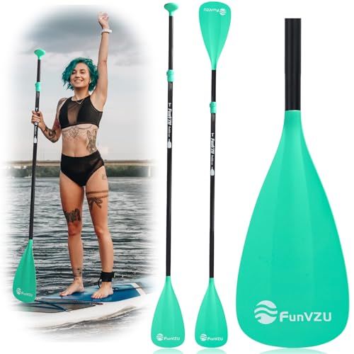 FunVZU SUP Paddle, Stand Up Paddle Board Paddle Lightweight Adjustable 4-Piece Aluminium Kayak...
