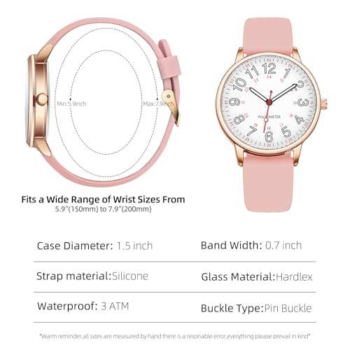 Versatile Waterproof Nurse Watch for Medical Professionals - Analog Military Time, Luminous Dial, Easy Read Second Hand for Doctors and Nurses - Image 2