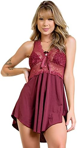 Camisola Microfibra Renda Luxo Sensual Sexy Conforto Escolha Sua ...