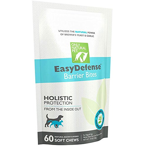 Only Natural Pet EasyDefense Barrier Bites Soft Flea Chews for Dogs - First Line of Defense Againts Fleas & Ticks, Boosts Immune System and Healthy Skin & Coat - (60 Turkey Flavored Soft Chews)