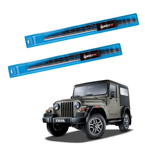 Image of Windshield Car Wiper Blades Metal Frame Water Repellant Cleaning Wiper Blades Refills Best for Mahindra Thar Hard Top (1996-1997) Dr 12 inch /Pa 12 inch