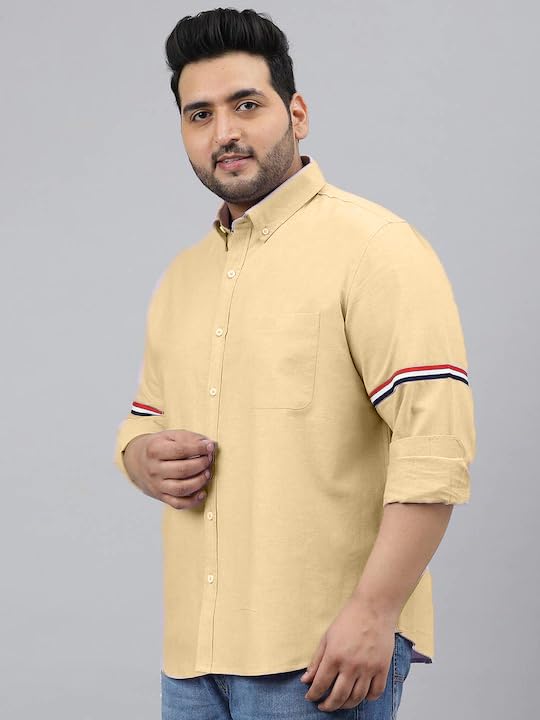 Image of Plus line Men Plus Size Stylish Solid Casual Shirts